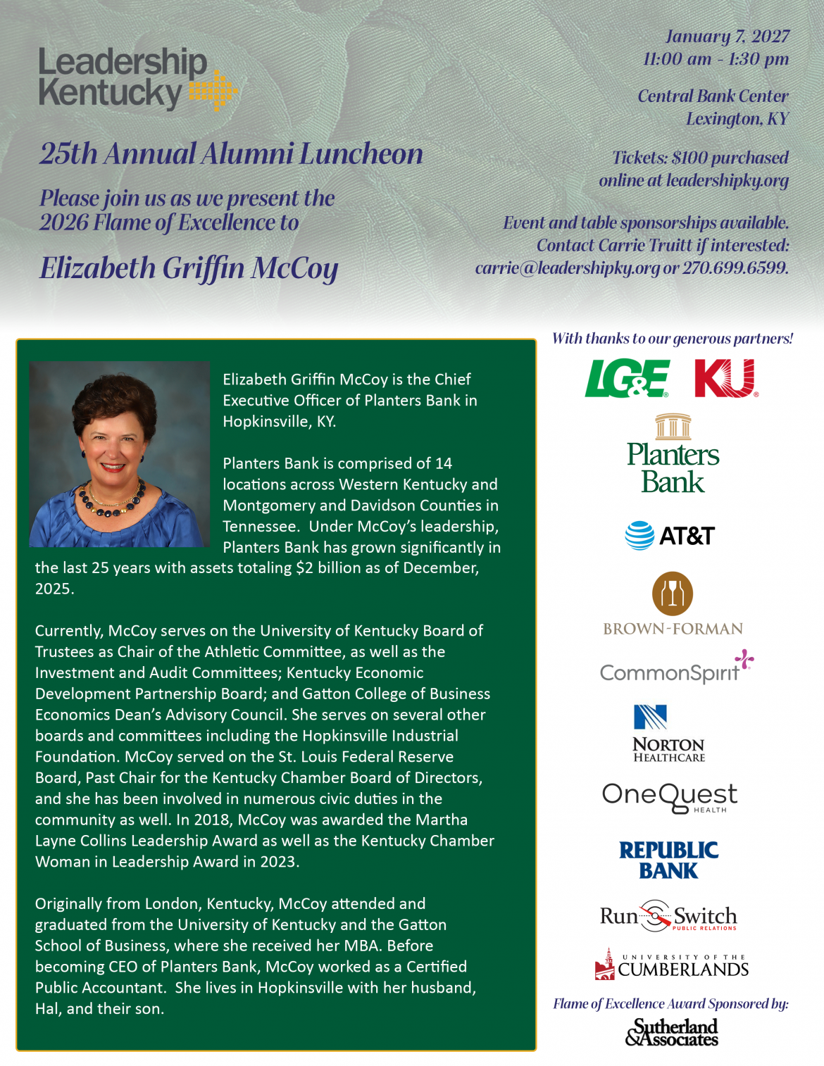 Elizabeth Griffin McCoy named 2026 Flame of Excellence Honoree